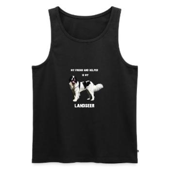My Best Friend and Helper is my Landseer - Men's Premium Organic Tank Top - black - Front - AI Model Male 178 light (178cm)