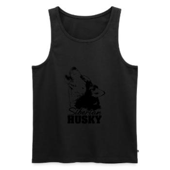 SIBERIAN HUSKY howling Wilsign's sled dog - Men's Premium Organic Tank Top - black - Front - Michal (187cm)