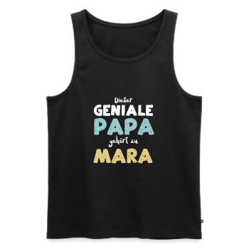 Dieser Geniale Papa Gehört Zu Mara - Männer Premium Bio Tank Top - Schwarz - Vorne - Michal (187cm)