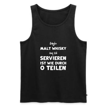Single Malt Whisky Auf Eis Servi... - Männer Premium Bio Tank Top - Schwarz - Vorne - AI Model Male 178 light (178cm)