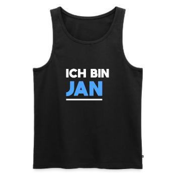 Jan Name Spruch für stolze Jans - Männer Premium Bio Tank Top - Schwarz - Vorne - Michal (187cm)