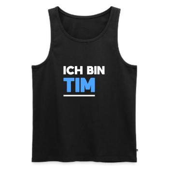 Tim Name Spruch für stolze Tims - Männer Premium Bio Tank Top - Schwarz - Vorne - AI Model Male 178 light (178cm)