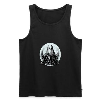 Awesome graphical ghost design - Men's Premium Organic Tank Top - black - Front - AI Model Male 178 light (178cm)