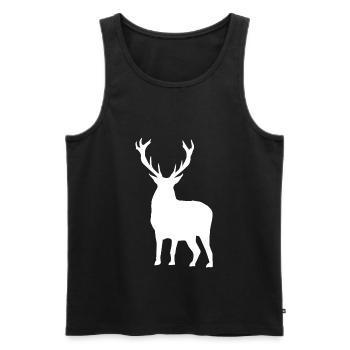 Silhouette de cerf - Débardeur bio Premium Homme - noir - Devant - AI Model Male 178 light (178cm)