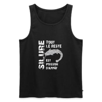 Pêche au silure Tout le reste est poisson d'appât - Débardeur bio Premium Homme - noir - Devant - Michal (187cm)