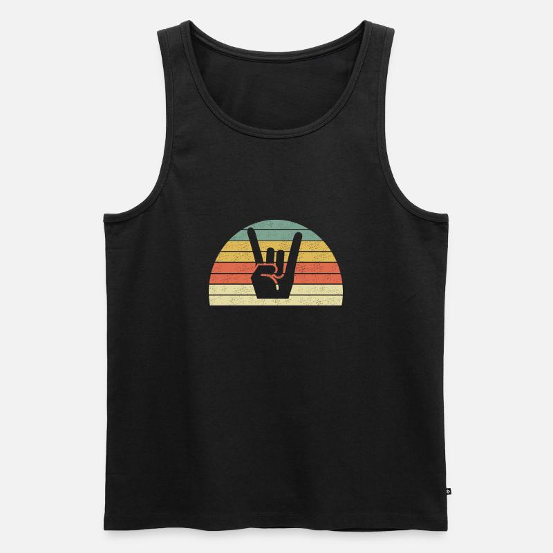 Rock - Männer Premium Bio Tank Top - Schwarz