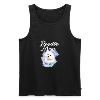 bichon frisé, maltais, chien, aquarelle, caniche maman - Débardeur bio Premium Homme - noir - Devant - Michal (187cm)