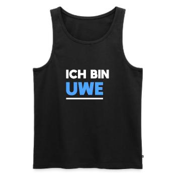 Uwe Name Spruch für stolze Uwes - Männer Premium Bio Tank Top - Schwarz - Vorne - Michal (187cm)