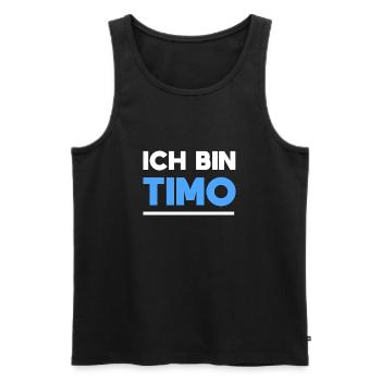 Timo Name Spruch für stolze Timos - Männer Premium Bio Tank Top - Schwarz - Vorne - AI Model Male 178 light (178cm)