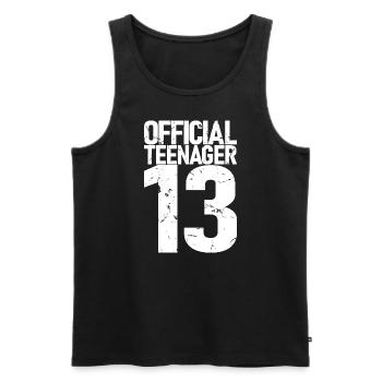 Adolescent officiel 13, cadeau cool 13e anniversaire - Débardeur bio Premium Homme - noir - Devant - Michal (187cm)