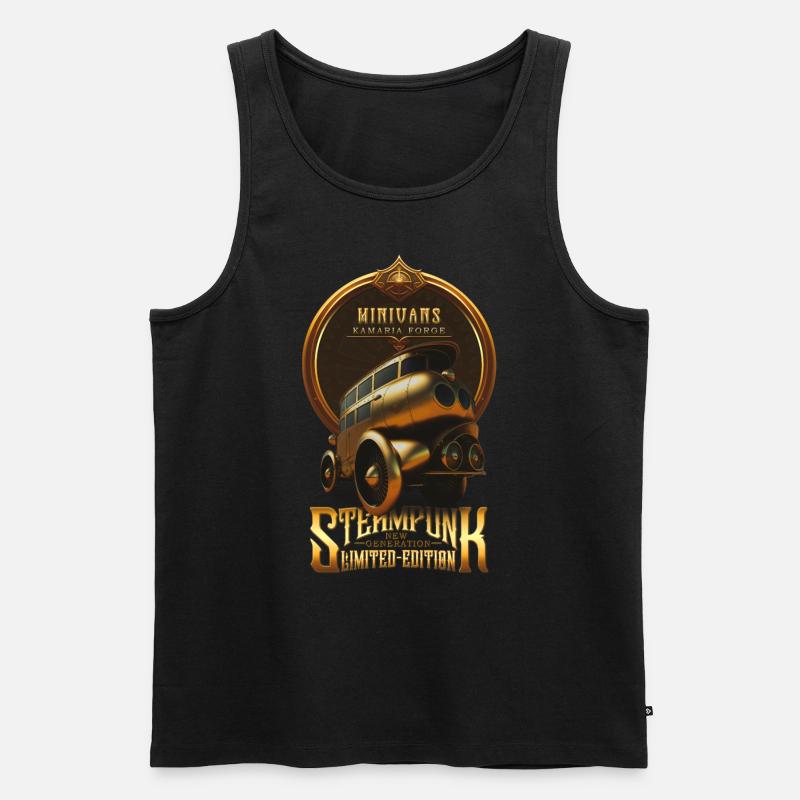 STEAMPUNK OLDTIMER OLDTIMER RETRO MINIVANS - Männer Premium Bio Tank Top - Schwarz