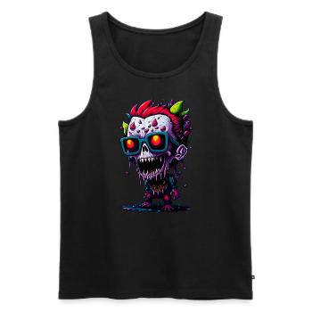 Colorful cool zombie - Men's Premium Organic Tank Top - black - Front - AI Model Male 178 light (178cm)