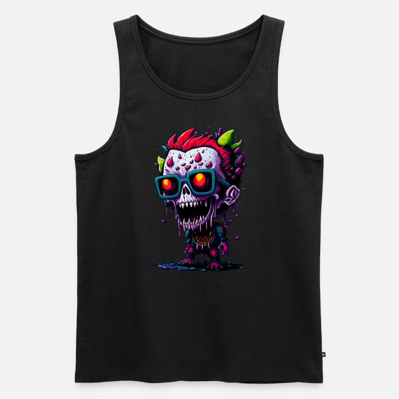Bunter cooler Zombie - Männer Premium Bio Tank Top - Schwarz