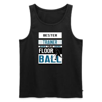 Floorball Trainer bester Floorballtrainer Hockey - Männer Premium Bio Tank Top - Schwarz - Vorne - Michal (187cm)