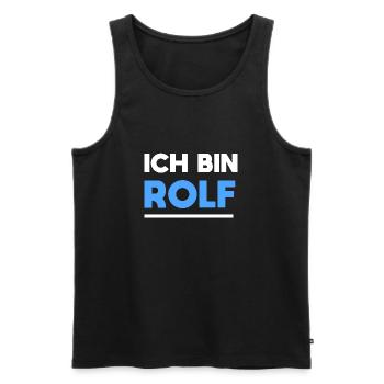 Rolf Name Spruch für stolze Rolfs - Männer Premium Bio Tank Top - Schwarz - Vorne - AI Model Male 178 light (178cm)