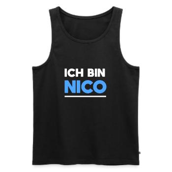Nico Name Spruch für stolze Nicos - Männer Premium Bio Tank Top - Schwarz - Vorne - Michal (187cm)