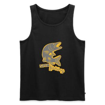 Spin fishing pike - Men's Premium Organic Tank Top - black - Front - AI Model Male 178 light (178cm)