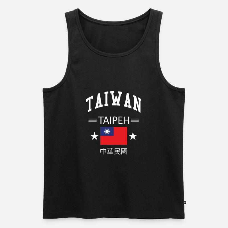 Taiwan - Männer Premium Bio Tank Top - Schwarz