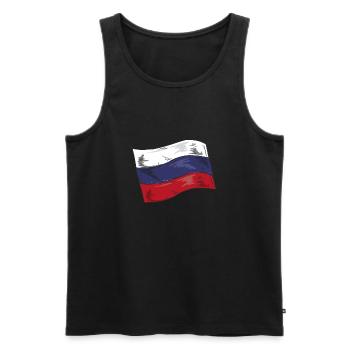 Drapeau de russie Vintage Drapeau russe d’occasion Look - Débardeur bio Premium Homme - noir - Devant - Michal (187cm)