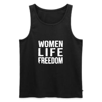 Women life freedom - Débardeur bio Premium Homme - noir - Devant - Michal (187cm)