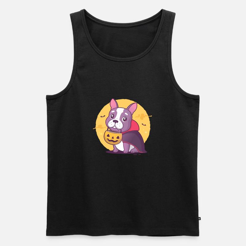 Frenchie Halloween Vampir - Männer Premium Bio Tank Top - Schwarz