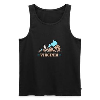 Wandern in Virginia Design für stolze Virginier - Männer Premium Bio Tank Top - Schwarz - Vorne - AI Model Male 178 light (178cm)