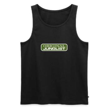 Original Junglist Drum and Bass DnB 90s Green - Men's Premium Organic Tank Top - black - Front - AI Model Male 178 light (178cm)