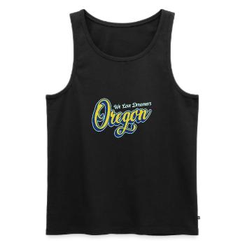 Wir lieben Dreamers Design für stolze Oregonianer - Männer Premium Bio Tank Top - Schwarz - Vorne - Michal (187cm)
