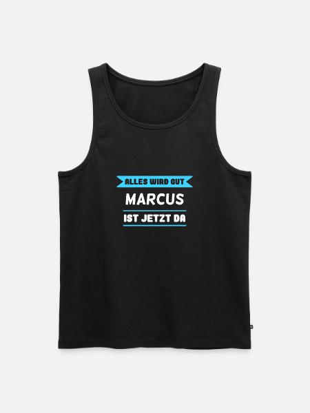 Marcus Name Design für stolze Marcus - Männer Premium Bio Tank Top - Schwarz