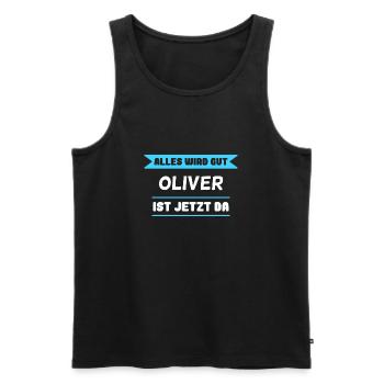 Oliver Name Design für stolze Oliver - Männer Premium Bio Tank Top - Schwarz - Vorne - Michal (187cm)