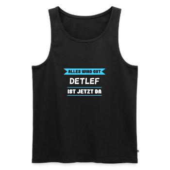 Detlef Name Design für stolze Detlefs - Männer Premium Bio Tank Top - Schwarz - Vorne - Michal (187cm)