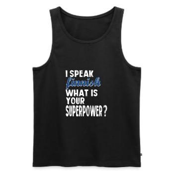 Distressed Finnland Geschenk - Männer Premium Bio Tank Top - Schwarz - Vorne - AI Model Male 178 light (178cm)