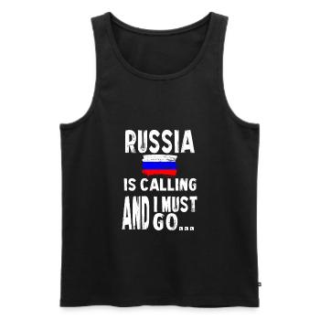 Russie drapeau Moscou - Débardeur bio Premium Homme - noir - Devant - AI Model Male 178 light (178cm)