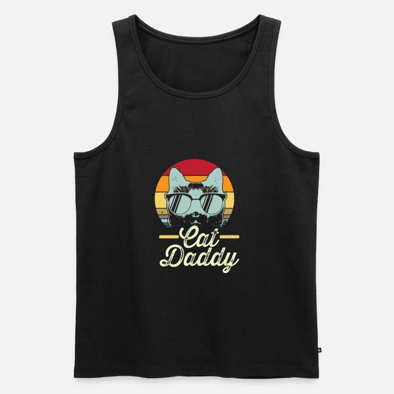 Cat Daddy retro - Männer Premium Bio Tank Top - Schwarz
