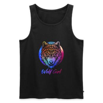 Wolf - Men's Premium Organic Tank Top - black - Front - AI Model Male 178 light (178cm)