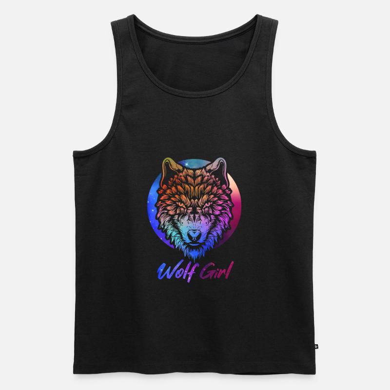 Wolf - Männer Premium Bio Tank Top - Schwarz