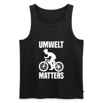 Umwelt Matters Klimawandel - Männer Premium Bio Tank Top - Schwarz - Vorne - Michal (187cm)
