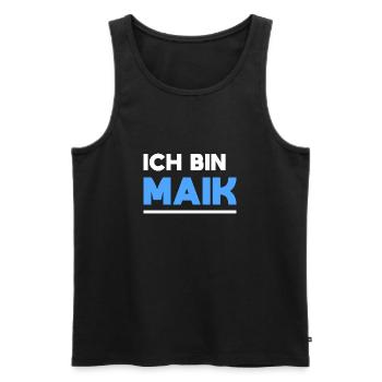 Maik Name Spruch für stolze Maiks - Männer Premium Bio Tank Top - Schwarz - Vorne - AI Model Male 178 light (178cm)