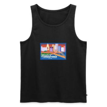 Pennsylvania Fil-Am Design pour les fiers Pinoys - Débardeur bio Premium Homme - noir - Devant - AI Model Male 178 light (178cm)