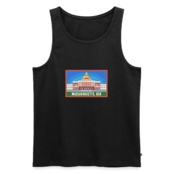 Massachusetts Fil-Am Design für stolze Pinoys - Männer Premium Bio Tank Top - Schwarz - Vorne - AI Model Male 178 light (178cm)