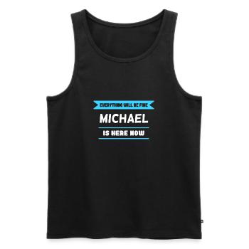 Michael Name Saying für stolze Michaels - Männer Premium Bio Tank Top - Schwarz - Vorne - AI Model Male 178 light (178cm)
