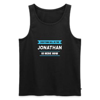 Jonathan Name Sprichwort für stolze Jonathans - Männer Premium Bio Tank Top - Schwarz - Vorne - AI Model Male 178 light (178cm)