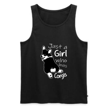 Femme Fan de Corgis Fille Qui Aime Les Chiens - Débardeur bio Premium Homme - noir - Devant - Michal (187cm)