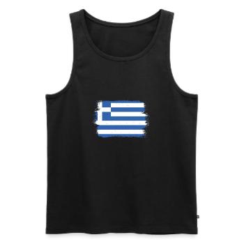 Griechenland Flagge Hellas Athen Griechische Fahne - Männer Premium Bio Tank Top - Schwarz - Vorne - Michal (187cm)