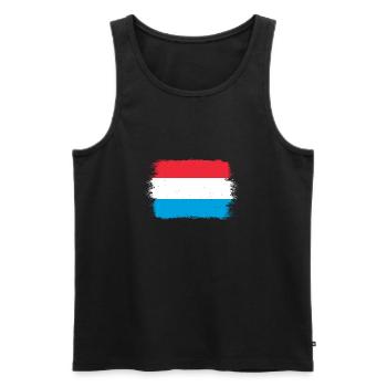 Drapeau luxembourgeois Drapeau luxembourgeois Accueil - Débardeur bio Premium Homme - noir - Devant - Michal (187cm)