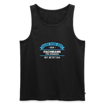 Fachmann Speiseeis Design für stolze Profis - Männer Premium Bio Tank Top - Schwarz - Vorne - Michal (187cm)