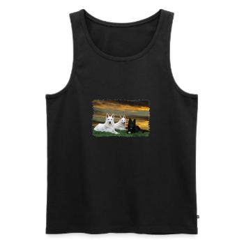 Black & White - Männer Premium Bio Tank Top - Schwarz - Vorne - AI Model Male 178 light (178cm)