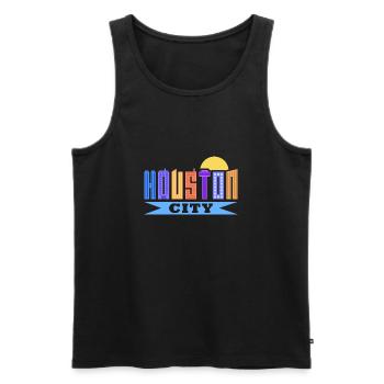 Design de la ville de Houston pour les fiers résidents de Houston - Débardeur bio Premium Homme - noir - Devant - AI Model Male 178 light (178cm)