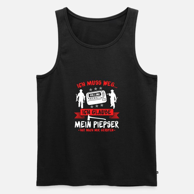 Feuerwehr Brandbekämpfung Geschenk · ich muss weg - Männer Premium Bio Tank Top - Schwarz