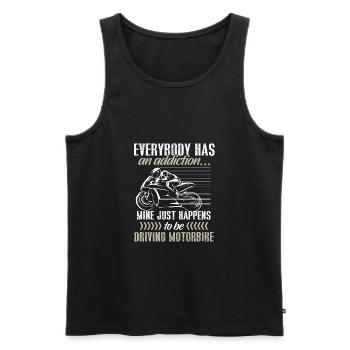Motorcycle Superbike Biker Gift · Addiction - Men's Premium Organic Tank Top - black - Front - Michal (187cm)